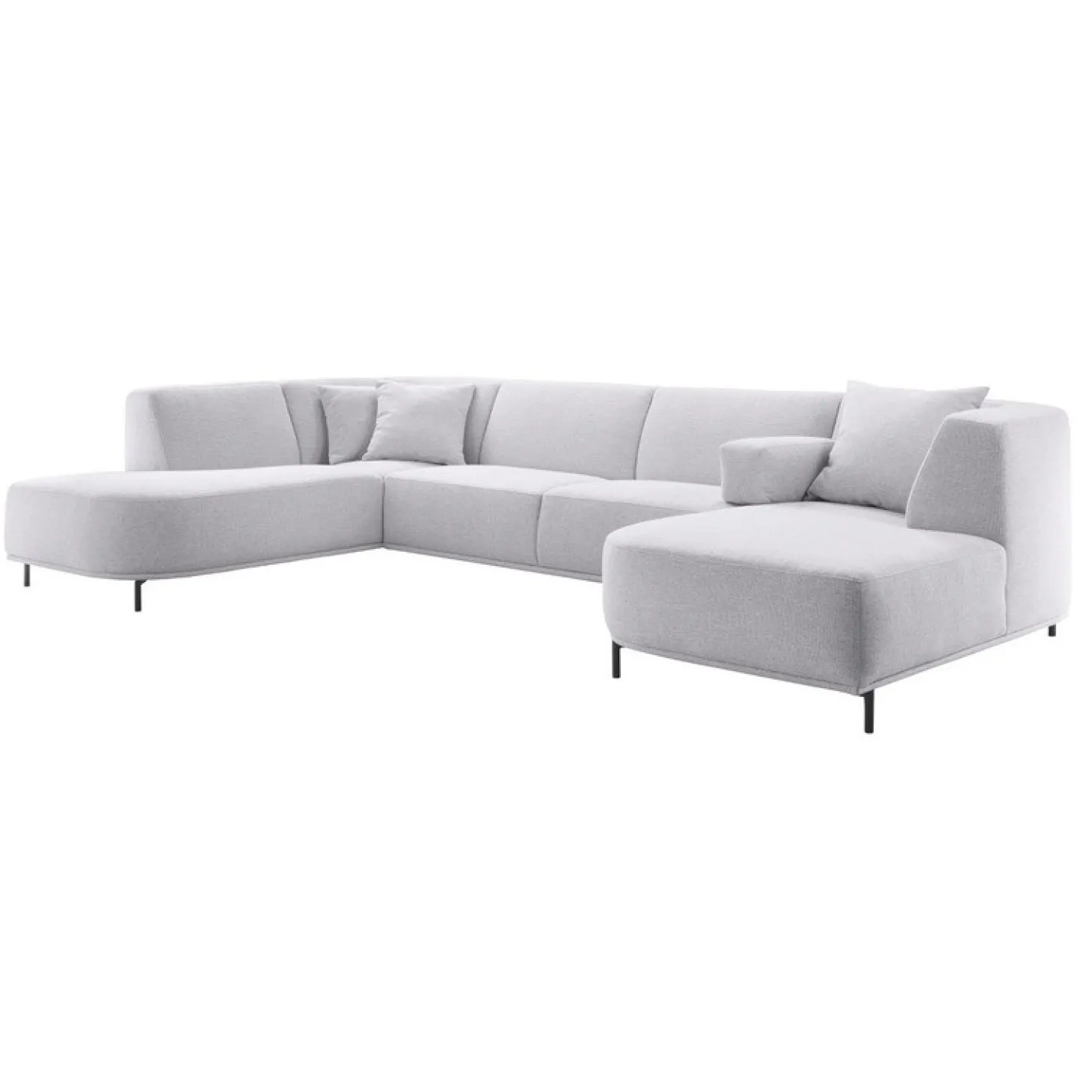 Hoekbank links Pantini Zitting lichtgrijs premium comfort