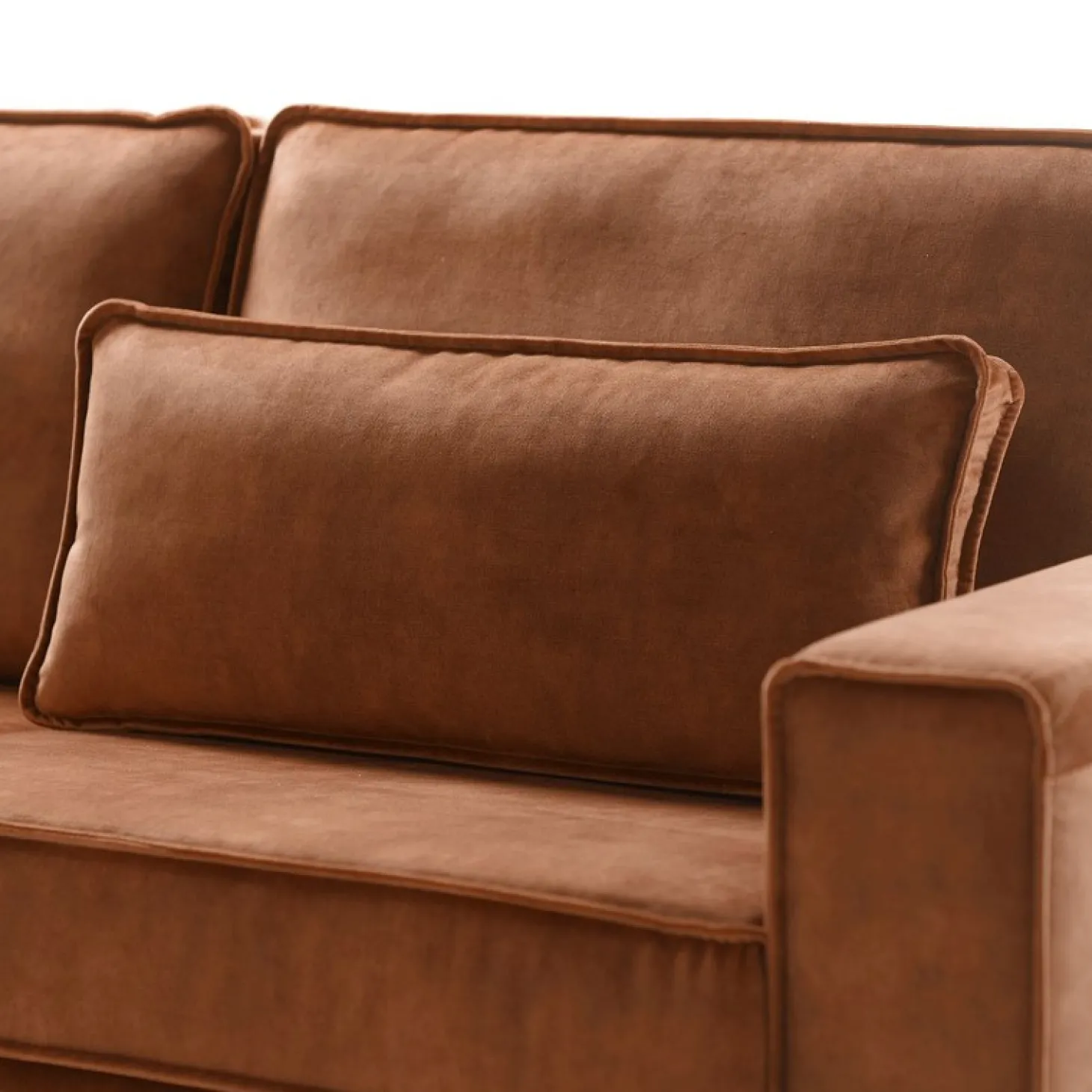 Hoekbank links Pomonte Velvet bruin premium comfort