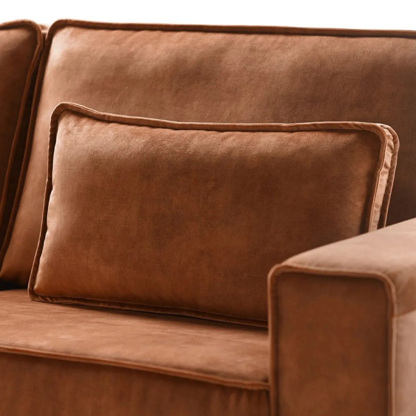 Hoekbank links Pomonte Velvet bruin basic comfort