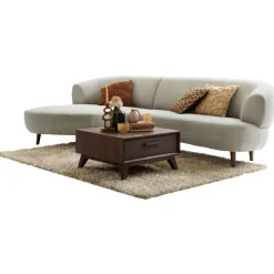 Hoekbank links Tilde Bouclé grijsbeige basic comfort