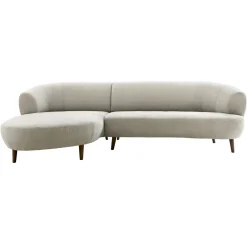 Hoekbank links Tilde Bouclé grijsbeige basic comfort