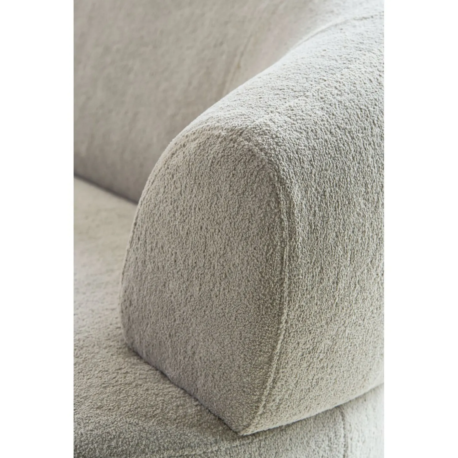 Hoekbank links Tilde Bouclé grijsbeige basic comfort