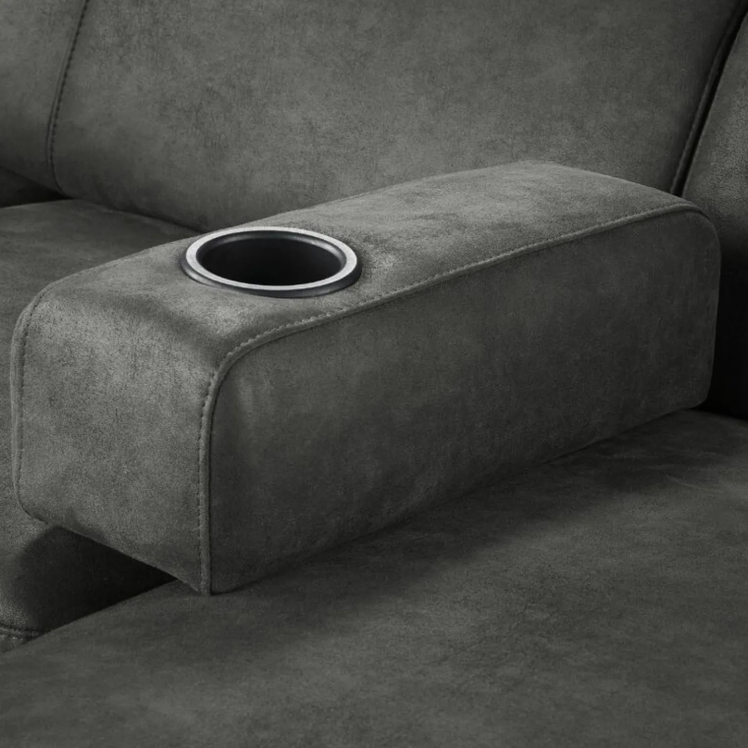 Hoekbank links Tusari Microleder antraciet premium comfort