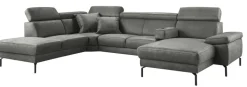 Hoekbank links Tusari Microleder antraciet premium comfort