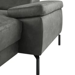 Hoekbank links Tusari Microleder antraciet excellent comfort