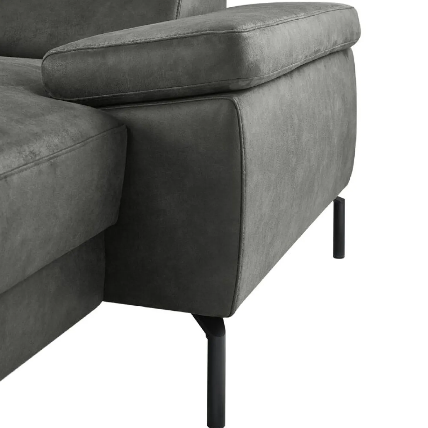 Hoekbank links Tusari Microleder antraciet excellent comfort