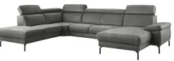 Hoekbank links Tusari Microleder antraciet excellent comfort
