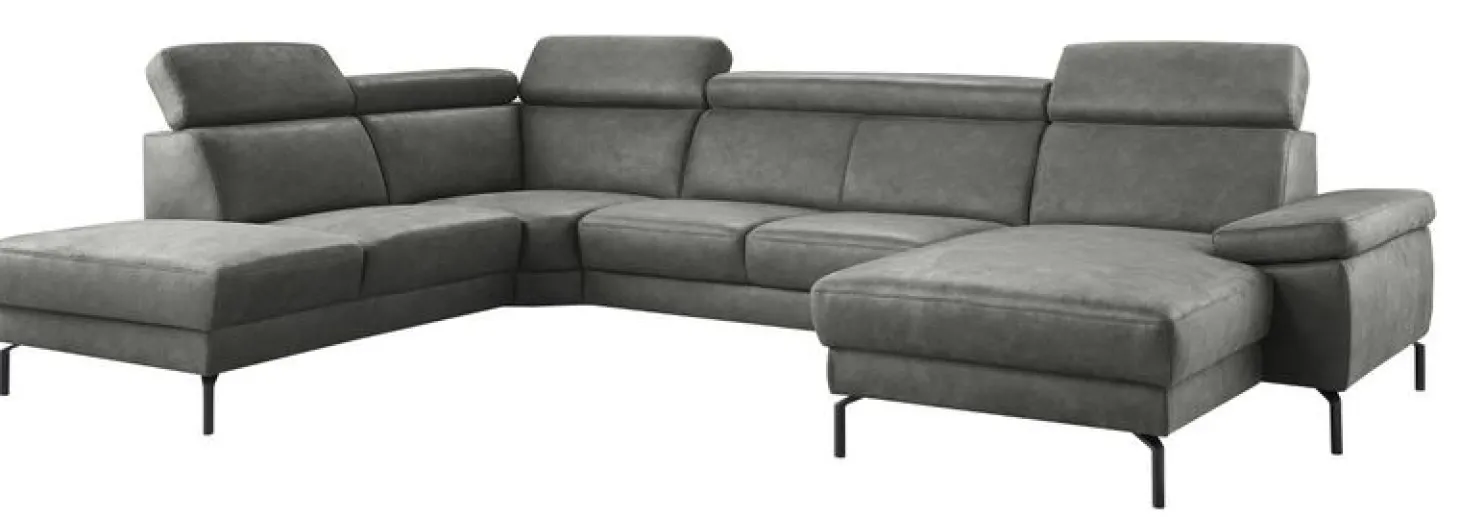 Hoekbank links Tusari Microleder antraciet excellent comfort