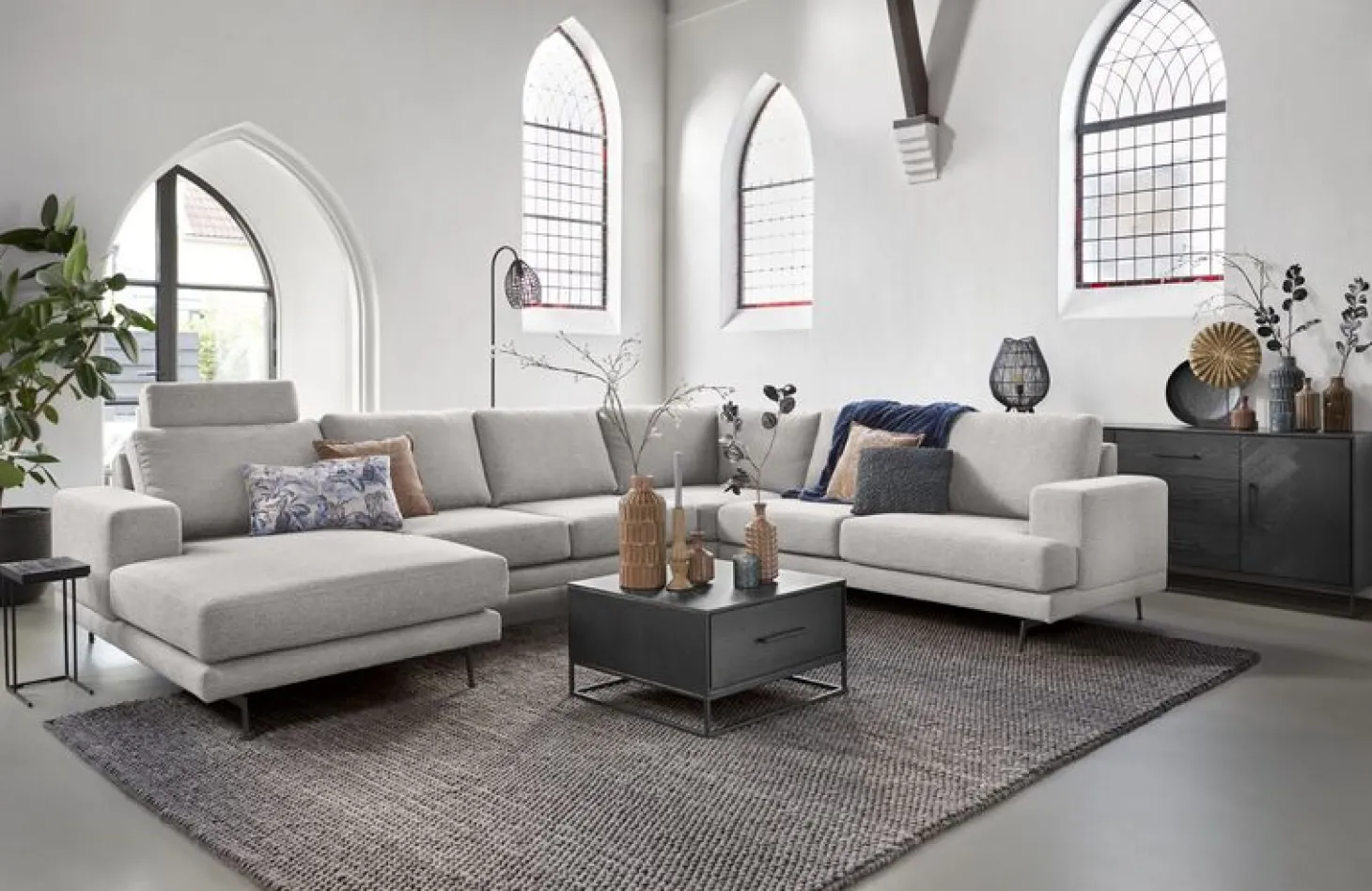 Hoekbank rechts Acante Grijs basic comfort