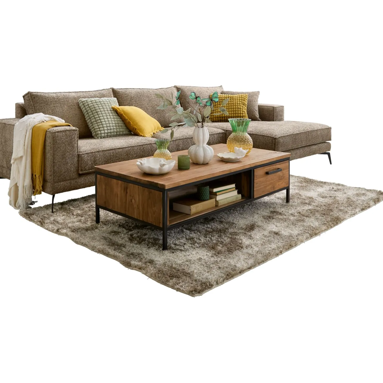 Hoekbank rechts Andelo Bruin premium comfort