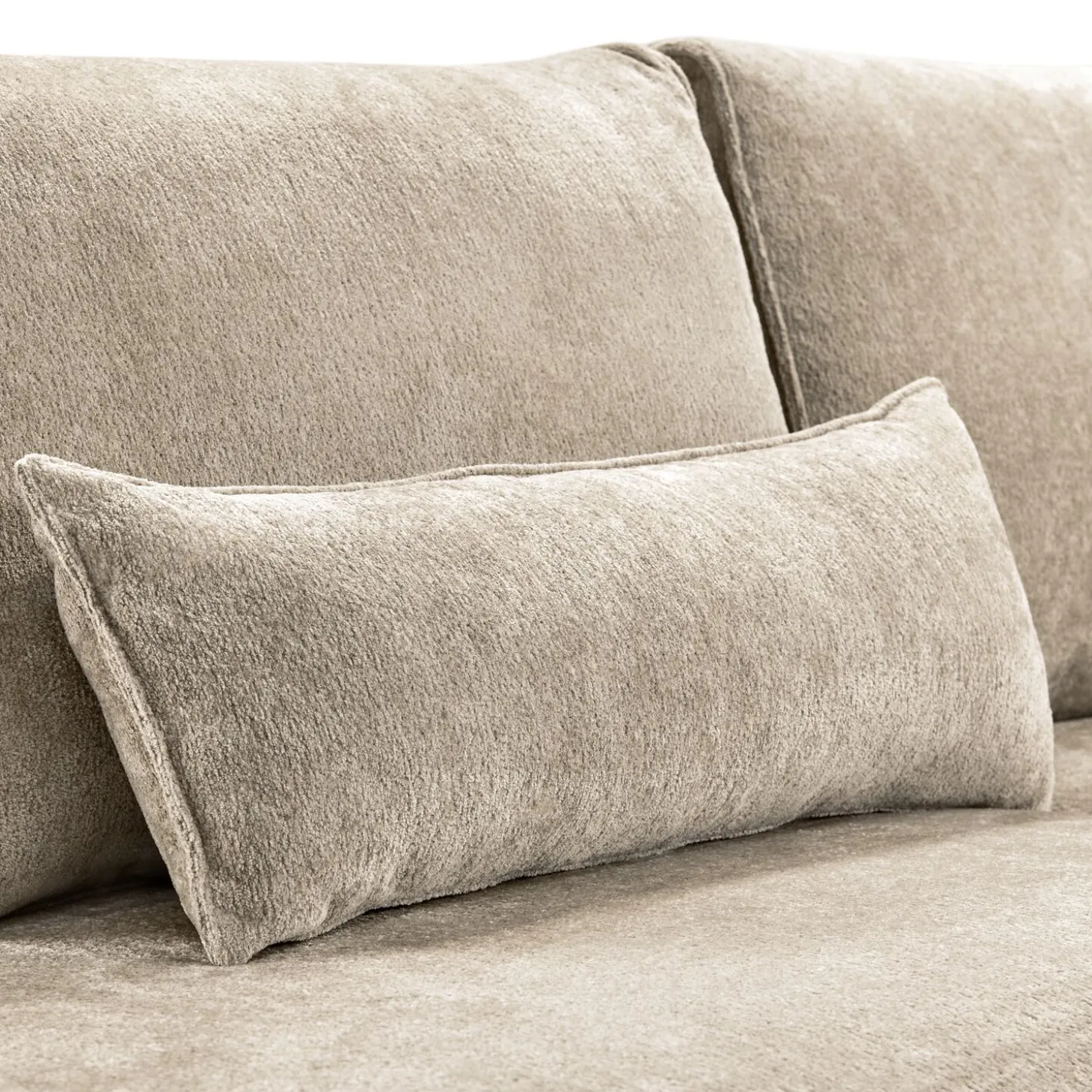 Hoekbank rechts Licato Taupe relaxfunctie excellent comfort hocker