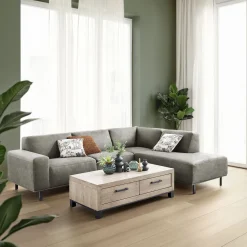 Hoekbank rechts Pantini Microleder grafiet premium comfort