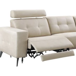 Hoekbank rechts Piorino Pocketvering lichtgrijs relaxfunctie