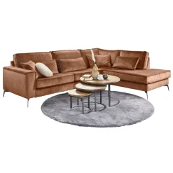 Hoekbank rechts Pomonte Velvet bruin basic comfort