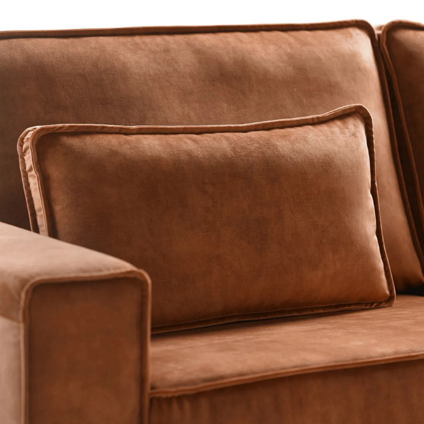 Hoekbank rechts Pomonte Velvet bruin basic comfort