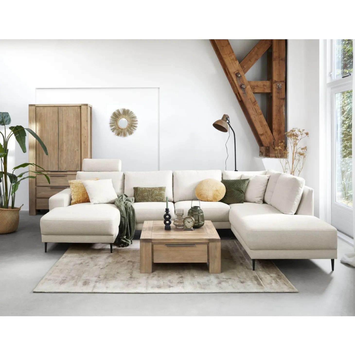Hoekbank rechts Portona Ecru basic comfort
