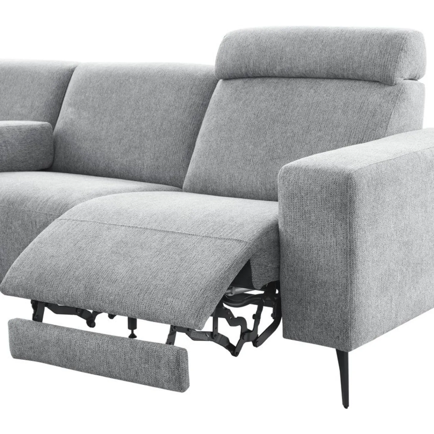 Hoekbank rechts Puento Gerecycled polyether HR-zitting grijs