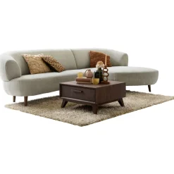Hoekbank rechts Tilde Bouclé grijsbeige basic comfort