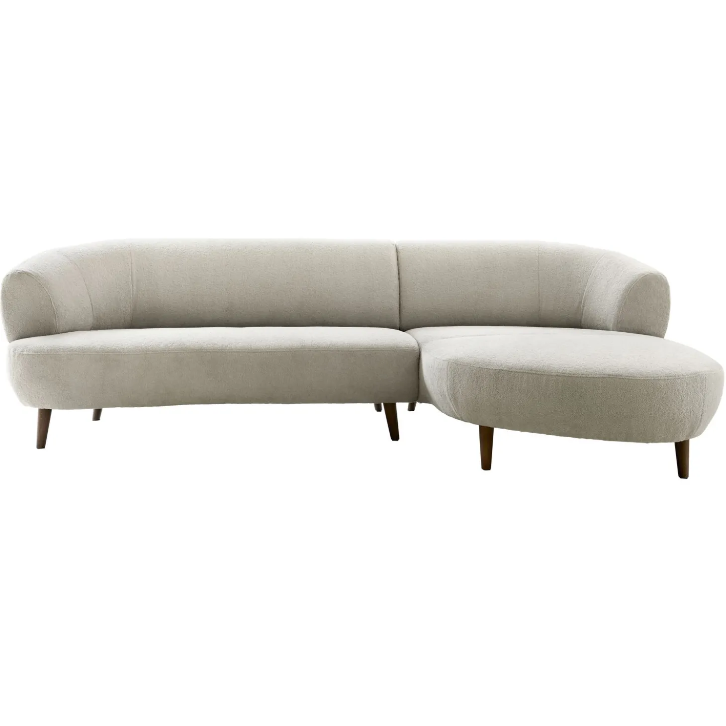 Hoekbank rechts Tilde Bouclé grijsbeige basic comfort