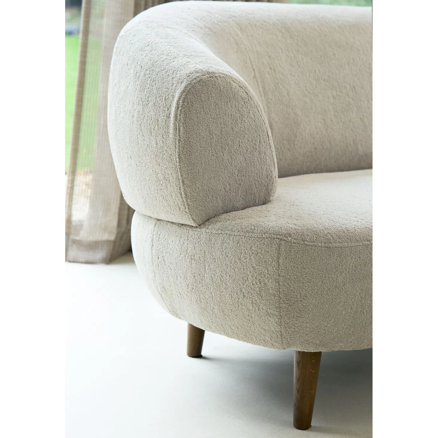 Hoekbank rechts Tilde Bouclé grijsbeige basic comfort