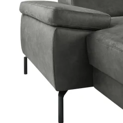 Hoekbank rechts Tusari Microleder antraciet excellent comfort