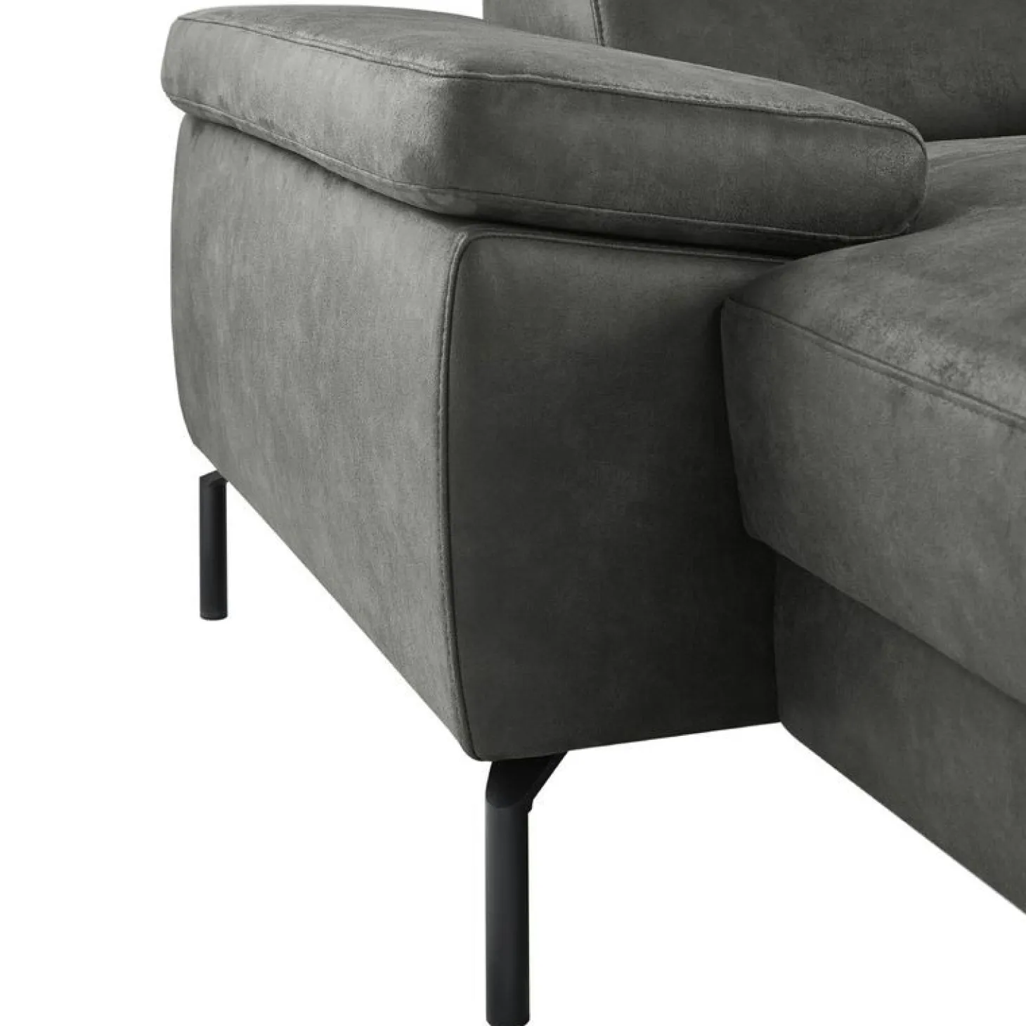 Hoekbank rechts Tusari Microleder antraciet premium comfort