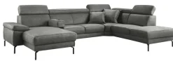 Hoekbank rechts Tusari Microleder antraciet premium comfort