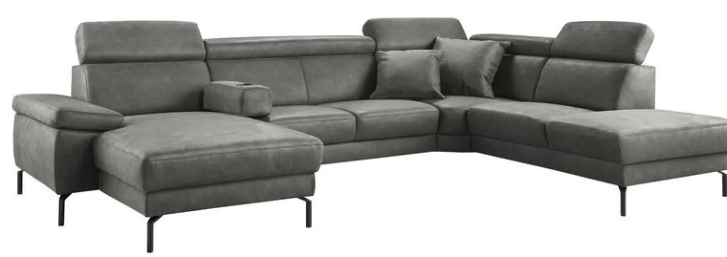Hoekbank rechts Tusari Microleder antraciet basic comfort