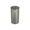 Kaars Caposele LED large grijs glas rond