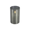 Kaars Caposele LED medium grijs glas rond