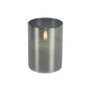 Kaars Caposele LED small grijs glas rond