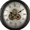 Klok Nimar Metaal rond 60cm zwart beige dessin 41
