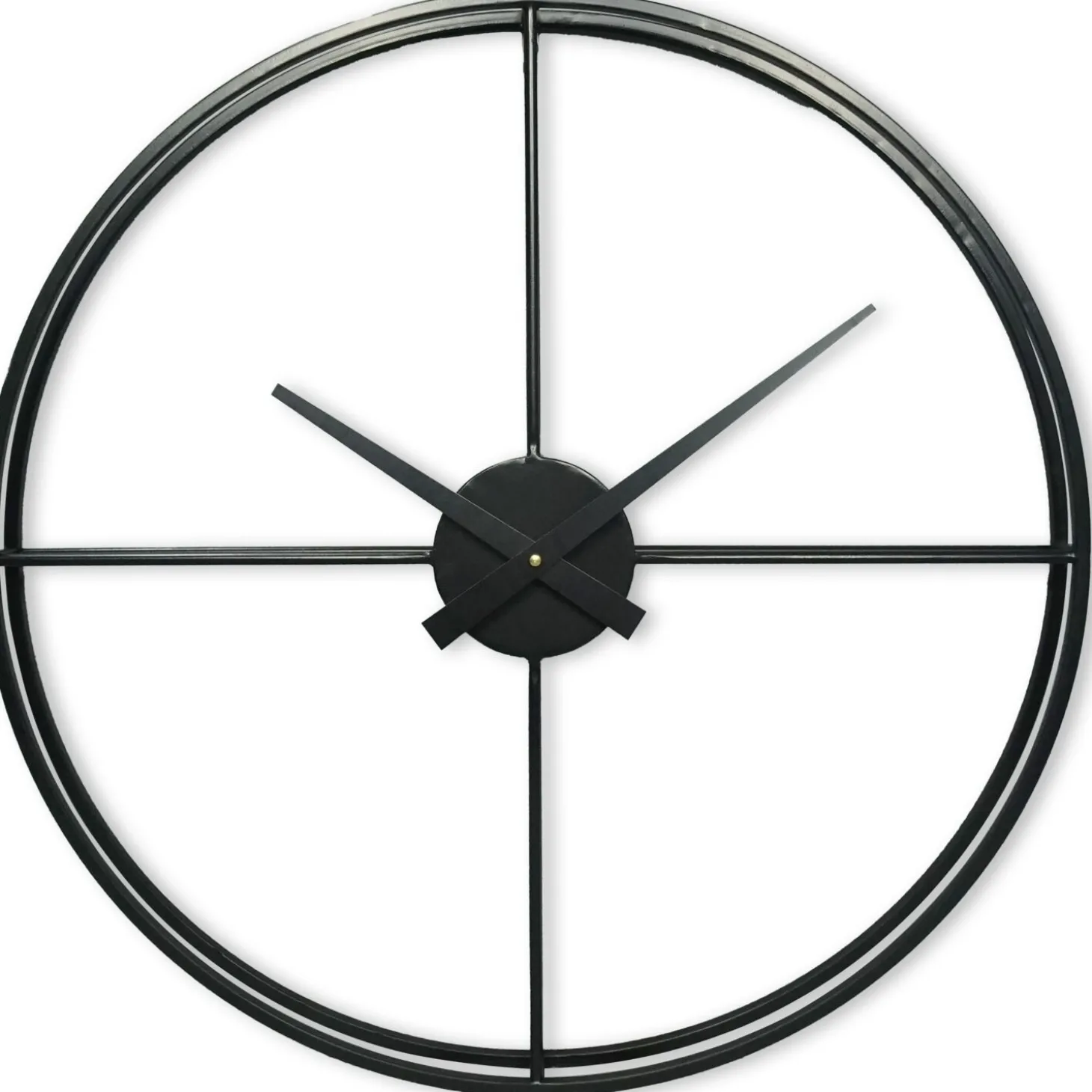 Klok Nimar Metaal rond 60cm zwart strak dessin 60