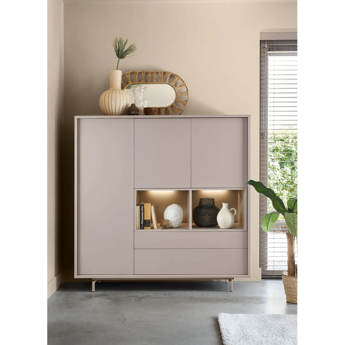 Opbergkast Famosa Grijs 150x150x45 cm