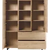 Opbergkast Lirona Old oak 2 deuren, 2 lades, 3 open vakken