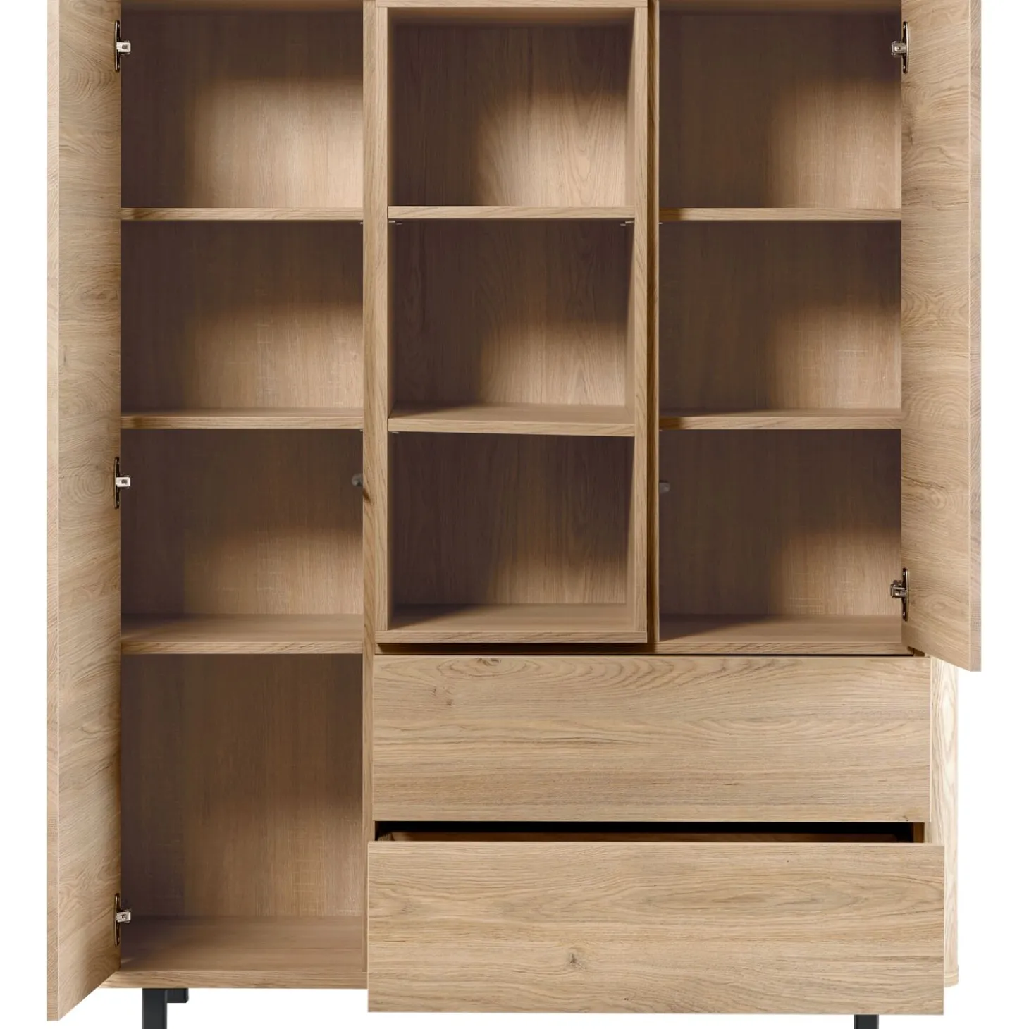 Opbergkast Lirona Old oak 2 deuren, 2 lades, 3 open vakken