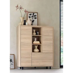 Opbergkast Lirona Old oak 2 deuren, 2 lades, 3 open vakken