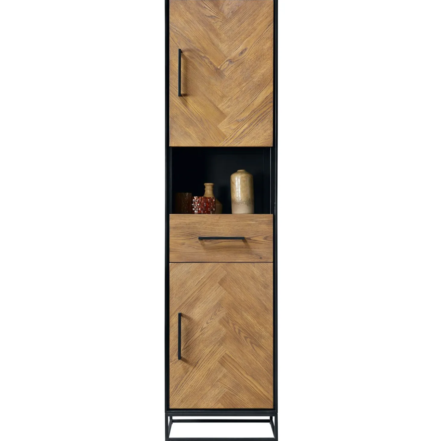 Opbergkast Vinito (49 CM) eiken fineer zwart/naturel