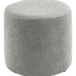 Poef Roby 40 cm grijs rond