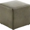 Poef Roby 40x40 cm microleder groen vierkant