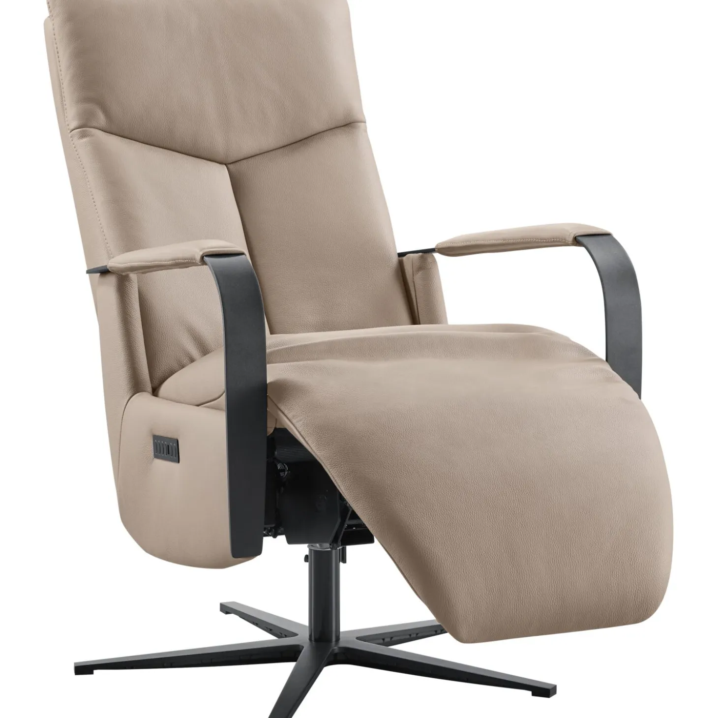 Relaxfauteuil Seduto Elektrisch leder beige