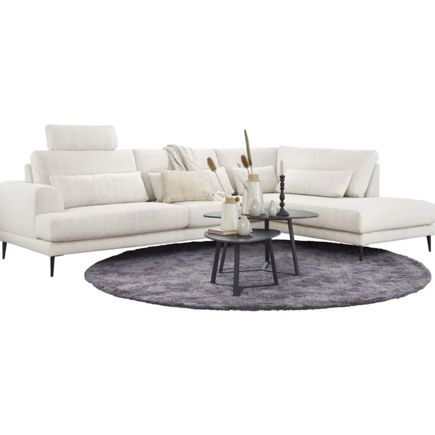 Salontafel Lineto 47x61 cm organisch zwart keramiek