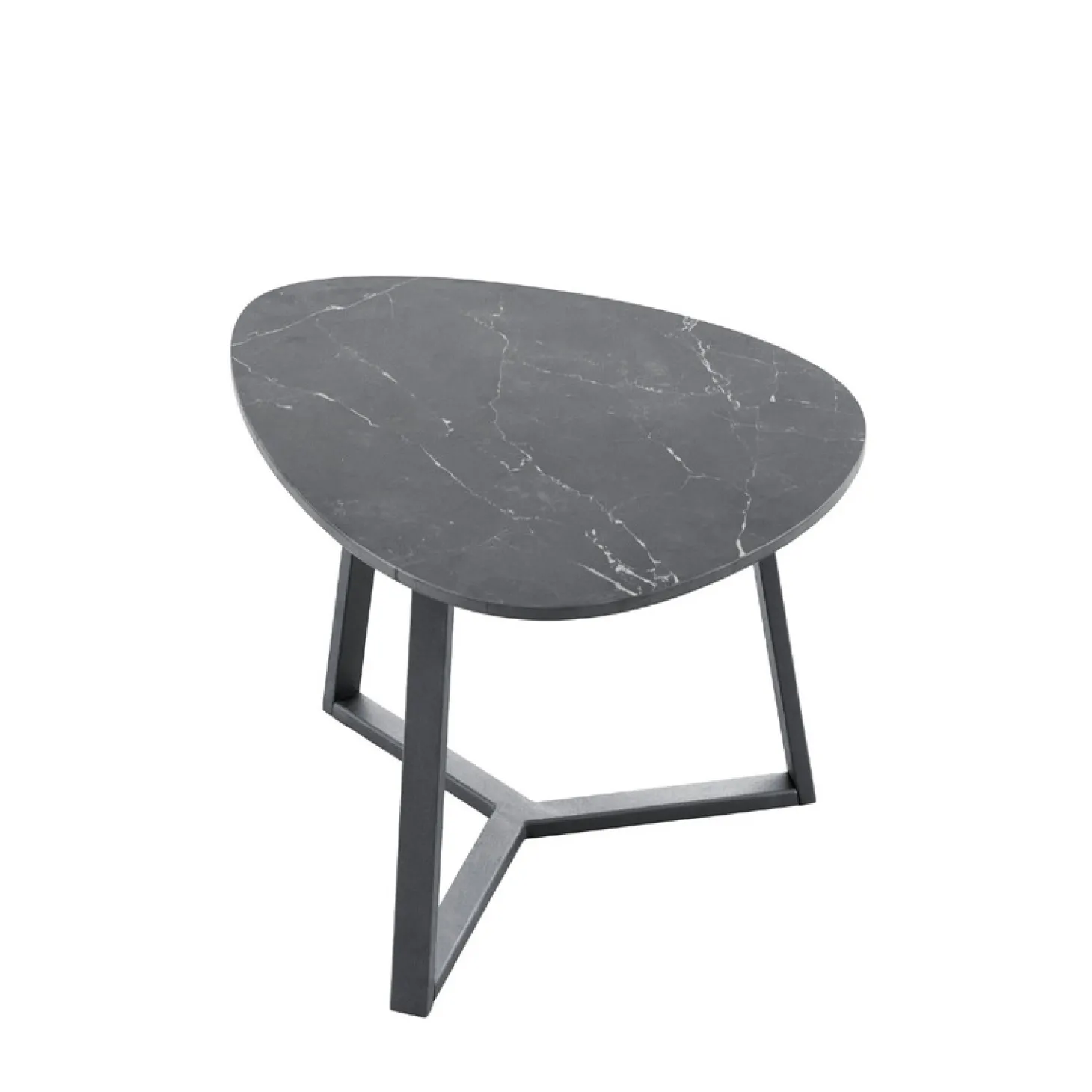 Salontafel Lineto 47x61 cm organisch zwart keramiek
