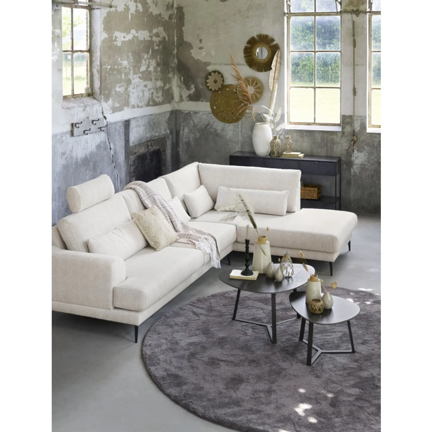 Salontafel Lineto 47x61 cm organisch zwart keramiek