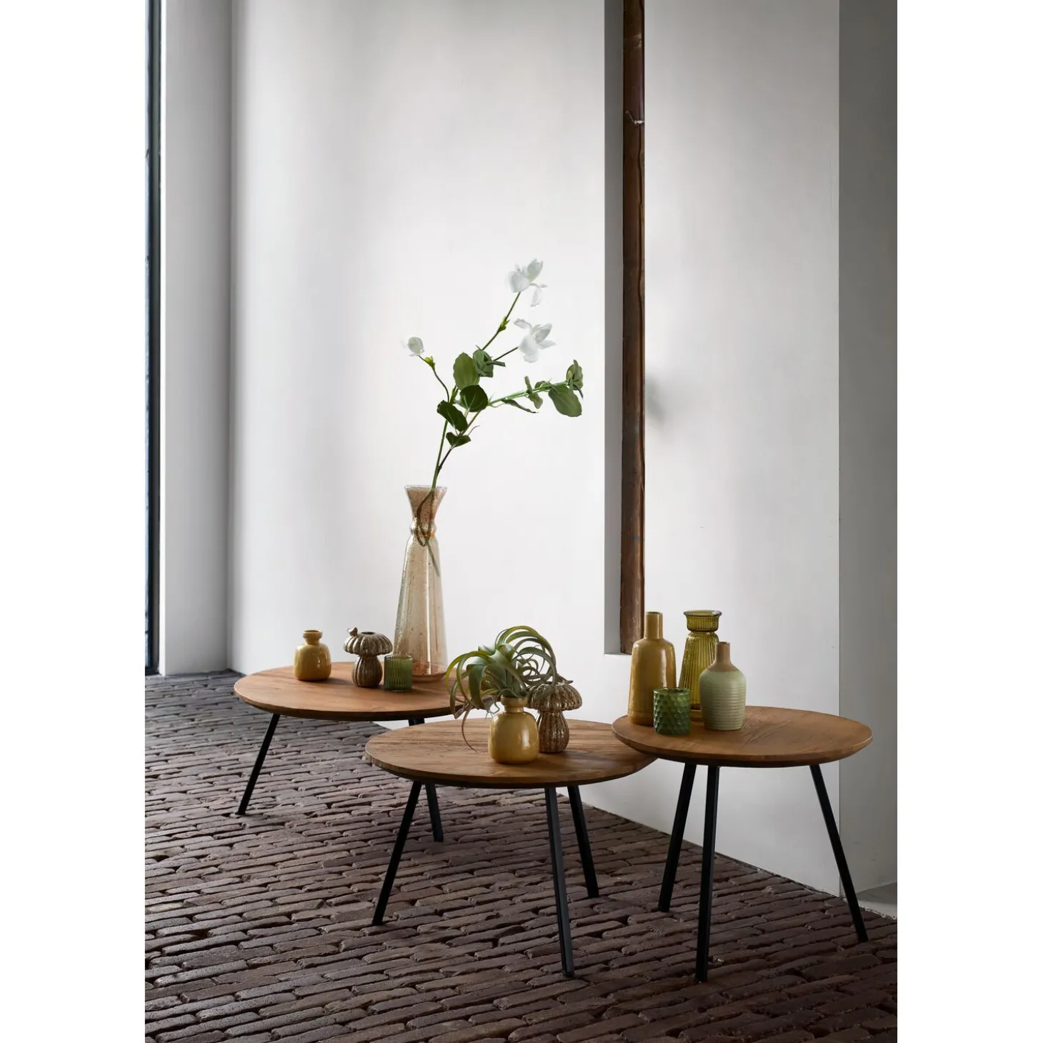 Salontafel Romaro Teakhout 75 cm rond mix rough