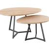 Salontafelset Locarnio 40 en 52 cm organisch misty oak