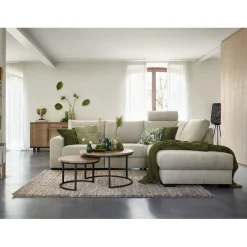 Salontafelset Lunata 55 en 75 cm rond barley