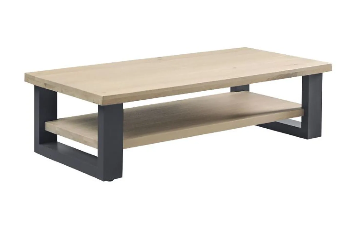 Salontafel VERATO Eikenhout 140x70 cm rechthoekig naturel grey