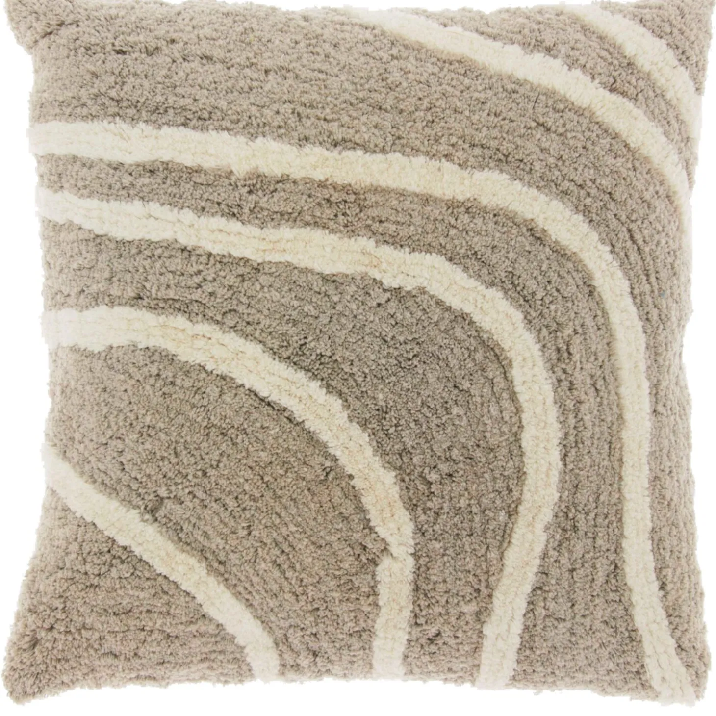 Sierkussen Foglia 45x45cm dessin 10 taupe