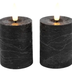 Stompkaars Benevento LED zwart 5 cm rond set van 2